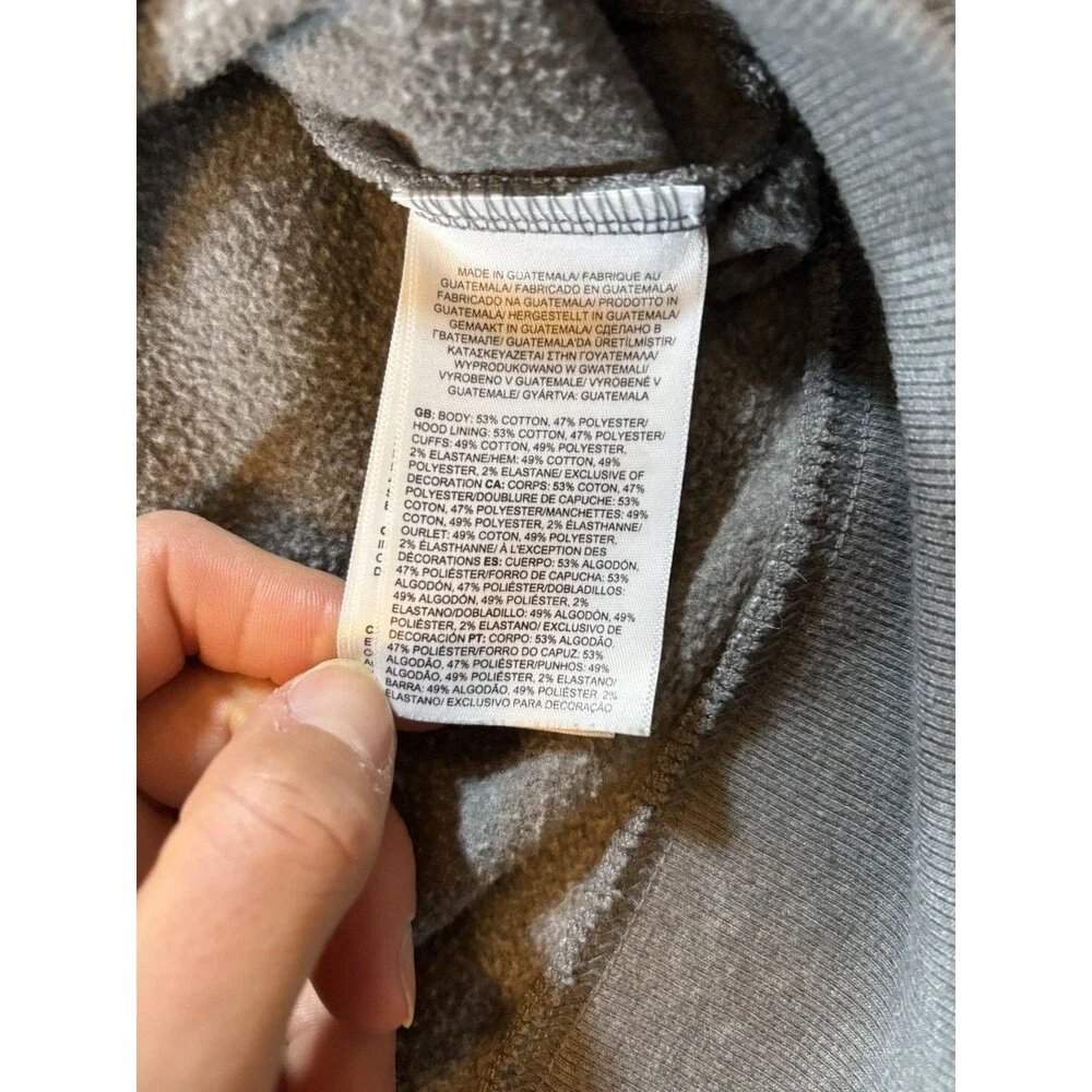 The North Face Grey Box Logo Men’s XXL Pullover Hoodie Graphic Sweatshirt